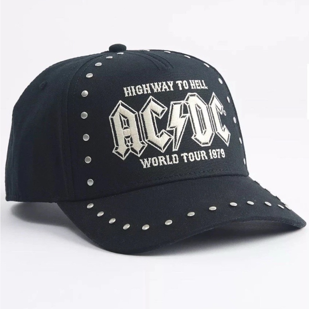 AC/DC Baseball Hat Cap Studded Black NWT Highway To Hell World Tour 1979